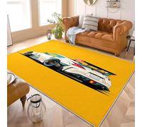 Alfombra para Salón de Pelo Corto 80x150 cm Dibujos Animados DiseñOs de Coches Modificados Alfombras Lavables Antideslizantes Amarillo Alfombra Moderna Interior para Dormitorio, Sala, Cocina y Pasillo