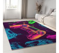 Alfombra para salón Morado Oscuro - lavable, antideslizante Tema Del Juego Controlador Del Juego Alfombra Pelo Corto , para dormitorio balcón pasillo cocina comedor interior moderna suave Tapetes