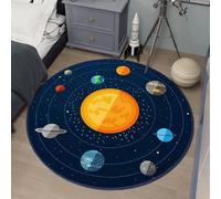 Alfombra para Salón Sofá Silla Cojín Interior Alfombra Infantil para Dormitorio Cuarto de Jugar Lavable Suave Antideslizante Largo Alfombra Esponjosa de Cama Fútbol Estrella (Azul 2, 100x100cm)