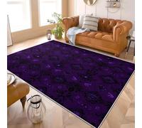 Alfombra para Salón y Cocina 80x150 cm SíMbolos RúNicos MíSticos Pelo Corto, Lavable en Lavadora, Antideslizante, Morado Oscuro Alfombra Suave y Fácil de Limpiar, para Dormitorio, Entrada