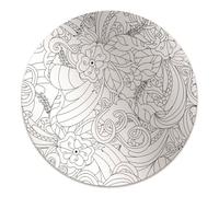 Alfombra para Silla ø100 cm Fácil de Limpiar para Casa y Oficina Protector de Suelo Antideslizante Impermeable Redonda Resistente a Daños PVC Vinilo - Patrones de garabatos