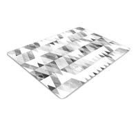 Alfombra para Silla 100x70 cm Resistente a Daños Fácil de Limpiar para Casa y Oficina PVC Vinilo Rectangular Impermeable Antideslizante Protector de Suelo - Patrón de triángulos Grises.