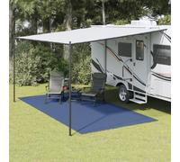 Alfombra para tienda de campaña, 5 x 2,5 m, color azul | Poliéster con revestimiento de espuma de PVC, antideslizante, diseño de rejilla, plegable, para camping e interior