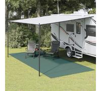 Alfombra para tienda de campaña, 6 x 2,5 m, color verde | Poliéster con revestimiento de espuma de PVC, antideslizante, diseño de rejilla, plegable, para camping e interior