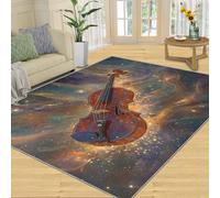 Alfombra para violín de 200 x 290 cm, Grande, Lavable, 3D, para Sala de Estar, Suave, de Pelo bajo, Antideslizante, para Dormitorio, decoración del hogar