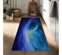 Alfombra pasillo 60 x 120 cm runner antideslizante fantástico, runner lavable a máquina - alfombra de pelo bajo espacio estrellas cuerpos celestes para entrada dormitorio cocina lavandería salón