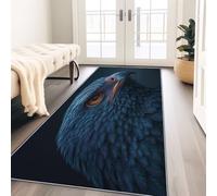 Alfombra Pasillo Larga 80x240 cm Alfombras Cocina Lavable Antideslizante Tapetes Águila Realista de Cerca para Sala Habitacion Dormitorio Comedor Larga Carpet Azul