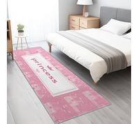 Alfombra Pasillo Larga Alfabeto de Princesas de Dibujos Animados Alfombras Cocina Lavable Antideslizante Tapetes 80x240 cm para Sala Habitacion Dormitorio Comedor Larga Carpet Rosa