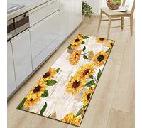 Alfombra Pasillo Larga-Alfombra De Corredor De Cocina Para El Hogar,Lavable,Larga,Antideslizante,Impresa En 3D,Moderna Con Diseño De Letras De Girasol Francés,Alfombras Para El Área Del Pasillo De