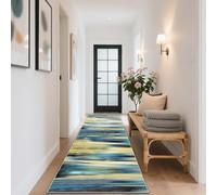Alfombra Pasillo Larga Antideslizante Alfombras Cocina Lavable Alfombra Runner Moderna Polipropileno para Cocina, Salón, Despacho, Lavadero, Dormitorio, Multicolor 50 x 130 cm