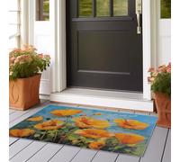 Alfombra Pasillo Larga Pintura al óleo de Flores de Color Amarillo Alfombra Cocina Lavable Antideslizante Alfombras de Pasillo 80x200 cm para Pasillo Cocina Entrada Habitacion Amarillo Mostaza Verde