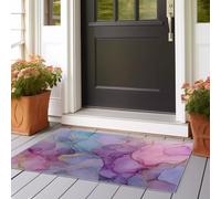 Alfombra Pasillo Larga Pintura de Tinta de Lujo discreta y combinada Alfombra Cocina Lavable Antideslizante Alfombras de Pasillo 60x180 cm para Pasillo Cocina Entrada Habitacion Púrpura