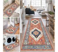 Alfombra Pasillo Largo Vintage Alfombra Corredor 60 x 100 cm Antideslizante Lavable Alfombra Estrecha de Pasillo Felpudos Absorbente Alfombra Cocina Alfombra de Entrada de Pelo bajo para Puerta