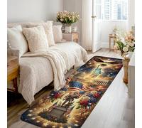 Alfombra patriótica tradicional de Eagle America Flag Independence Day Red Antideslizante Suave Rectángulo Resistente a las manchas para cocina, pasillo, lavandería, entrada, decoración de 2 x 8 pies