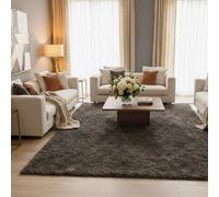Alfombra Pelo Largo y Grueso “Sueños” - 3 Colores, 8 Tamaños - Suave, Moderna y Acogedora para Salón, Dormitorio o Oficina- 70 x 100 cm Antracita