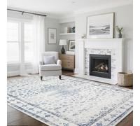 Alfombra pequeña de 2 x 4 pies, decoración tradicional vintage de granja, azul y blanco, 60 x 120 cm, alfombra para entrada, cocina, pasillo, dormitorio, mesita de noche