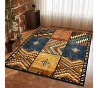 Alfombra pequeña para dormitorio, 100 x 100 cm, cuadrada, marroquí, geométrica, alfombra de pelo corto, antideslizante, lavable, para sala de juegos, decoración del hogar.