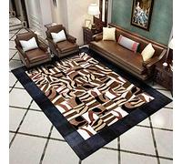 Alfombra pequeña para sala de estar, dormitorio, 80 x 120 cm, suave, antideslizante, pelo corto, comedor, loft, camino de noche, entrada, moderno retazos abstractos negro, marrón,
