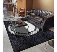 Alfombra pequeña para sala de estar, dormitorio, 80 x 120 cm, suave, antideslizante, pelo corto, comedor, loft, camino de noche, entrada, moderno abstracto geométrico, gris,