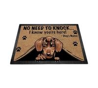 Alfombra Perro Salchicha Personalizado Y Lindo Que Mira Fijamente Antideslizante Felpudo Entrada Atrapapolvo Tapete Entrada Casa para Cocina Pasillo Casa 60X40Cm
