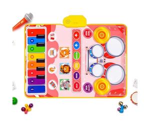 Alfombra Piano Alfombra Musical Educativa con Tambor Sensorial | Alfombra Musical Infantil Hogar Guardería Cuna Baño Ducha Sillita Coche Cochecito Coche Juegos Viaje