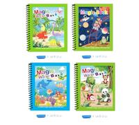 Alfombra Pintar Agua Niños,4 Piezas Reutilizables Livro Colorir con 4 Magico Plumacon Efecto de Color y Magia Libro de Acuarelas para Niños Niñas 3 4 5 6 Años Juguetes Educativos Portátiles de Dibujo
