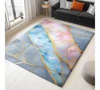 Alfombra Pintura Con Tinta China Lavable Para Salón 60 X 90 Cm Pelo Corto Antideslizante Suave, Decoración Del Hogar Alfombra Patrón Mármol Para Dormitorios Habitaciones Infantiles Baños Cocinas Gris