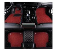 Alfombra Piso Coche Alfombrillas De Coche Doble Capa Personalizadas Aptas para Hyundai para Genesis para Coupe 2009-2016 Juego Suelo Interiores Talonera de Goma(Negro Rojo)