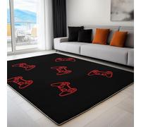 Alfombra Poliéster Tema del Juego Controlador Manejo - alfombras Modernas de Felpa súper Suave para Sala de Estar 80 x 150 cm Rectangular Tapis para Entrada, Vestíbulo, Escaleras, Negro