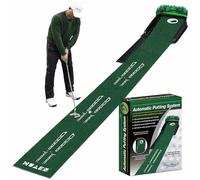 Alfombra Portátil para Putt de Golf, Set de Green Interior con Retorno Automático de Bola y Espejo para Putt, Mejora la Precisión y la Velocidad, Práctica en Interiores/Exteriores para Todos Los