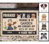 Alfombra Puerta Suave Felpudo De Bienvenida Fácil De Limpiar Felpudo De Entrada para Trasera Delantera Pasillo Interior 40X60Cm Trabajando En El Jardín Y Pasando El Rato con Los Perros Jardinería