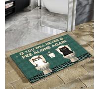 Alfombra Puerta Suave Felpudo De Entrada Divertidos Tapete para Puerta para Jardín Pasillo Entrada Casa 40X60Cm Nunca Volverás A Orinar Solo Gato Personalizado