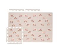 Relaxdays Alfombra Puzzle, Set de 6, Alfombrilla de Juego, Diseño Arcoíris, Esterilla Gateo, Espuma sin Tóxicos, Rosa