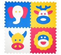 Colorbaby Alfombra Puzzle bebé, 4 Piezas puzle Suelo Animales, No tóxica, 118x118 cm, Tapete Acolchado bebés, Gomaeva Infantil, Rompecabezas de Goma eva, Alfombrilla Juego niños +10 Meses, 47155