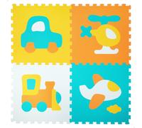 Colorbaby Alfombra Puzzle bebé, 4 Piezas puzle Suelo vehículos, No tóxica, 118x118 cm, Tapete Acolchado bebés, Gomaeva Infantil, Rompecabezas de Goma eva, Alfombrilla Juego niños, +10 Meses, 47156