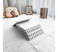 Alfombra Puzzle de Suelo para Niños 12 Piezas 30 x 30 x 1 cm con Bordes Esterilla de Juego Suave de Espuma Aterciopelada Alfombra Infantil para Sala Dormitorio o Zona de Juegos