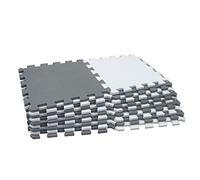 Alfombra Puzzle Espuma para Bebé, Alfombra de Despertar Bebe de 16 piezas, habitación de juego infantil, 30 x 30 cm, gris y blanco, grosor 1 cm (18 piezas)