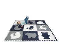 Alfombra Puzzle Suelo Bebe 1,8x1,8m Bosque - 9 XXL-Placas de 60x60cm - 20% Más Gruesa & Suave Alfombra Juegos Bebes Acolchada - Libre de Tóxicos, Sin Olor, Fácil de Limpiar