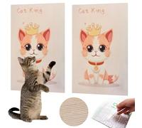 Alfombra Rascador para Gatos,AYSOW 2PCS 60×40cm DIY Tapete Autoadhesivo para Rascar Gatos con Dibujos,Climbing Cat Scratcher Protector Sofa Gatos DIY Corte para Proteger Pared,Torre para(Naranja)