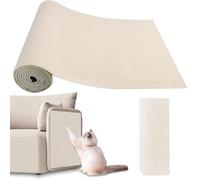 Alfombra Rascador para Gatos Grande,AYSOW 40×300cm DIY Tapete Autoadhesivo para Rascar,Climbing Cat Scratcher Protector Sofa DIY Corte para Proteger Pared, Torre para (Blanquecino)