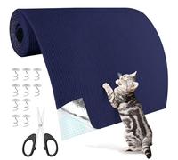 Alfombra Rascador para Gatos Protector Sofa Gatos 200 x 40 cm DIY Arañazo Pared Brazo Sofá Arañazos para Sofás Muebles y Paredes (Azul Oscuro, 200x40cm)