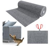 Alfombra Rascador para Gatos,Protector Sofa Gatos Arañazo,Tapete Rascador para Gatos con Autoadhesivo, DIY Climbing Cat Scratcher, Alfombra Autoadhesiva para Gato para Proteger Alfombrasy Gris Claro