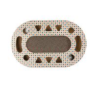 Alfombra rascadora para gatos y cartón rascador con juguetes ovalada