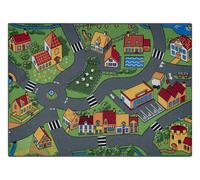 ALFOMBRA REBEL ROADS Village life 90 Campo antideslizante para niños - gris 95x200 cm