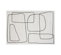 Alfombra rectangular 160 x 230 cm Line Art blanco roto y negro TIANA