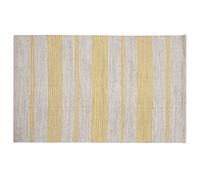 Alfombra rectangular beige con rayas amarillas 50 x 80 cm CABOURG