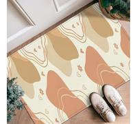 Alfombra rectangular con diseño de corazones, moderna, minimalista, con flores, ondas, ninguna, beige, de pelo bajo, no se desprende, para cocina, entrada, lavandería, mesita de noche, 2 x 3 pies