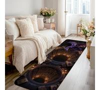 Alfombra rectangular con diseño de dragón, con agujeros de libros místicos de fantasía N/A violeta de pelo bajo, alfombra rectangular para interiores, no se desprende, para cocina, entrada, mesita de