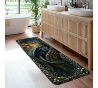 Alfombra rectangular con diseño de dragón, diseño de árbol místico, color azul, de pelo bajo, con borde de esponja, para cocina, entrada, mesita de noche, lavandería, decoración, 2 x 6 pies