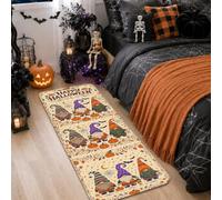 Alfombra rectangular con diseño de sombreros de bruja, calabazas, fantasmas, Halloween, color naranja, antideslizante, para cocina, entrada, baño, puerta, 2 x 5 pies